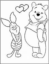 Pooh Winnie Coloring Pages Printable Valentine Color Print Colouring Kids Characters sketch template