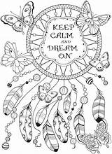 Coloring Pages Adults Dream Catcher Printable Dreamcatcher Book Adult Calm Colouring Books Keep Mandala Sheets Dover Publications Doverpublications Kids Color sketch template