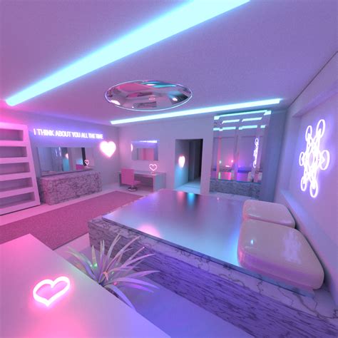 pink neon lights  room