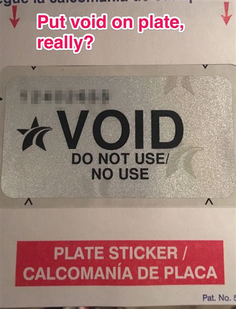 car registration sticker  plates   trash rhouston