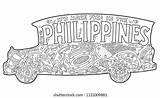 Jeepney Philippine Coloring Philippines Culture Vector Illustrations Tribal Ornament Pages Template Palm Halo Turtle Shark Whale Mask Tree Sketch Clip sketch template