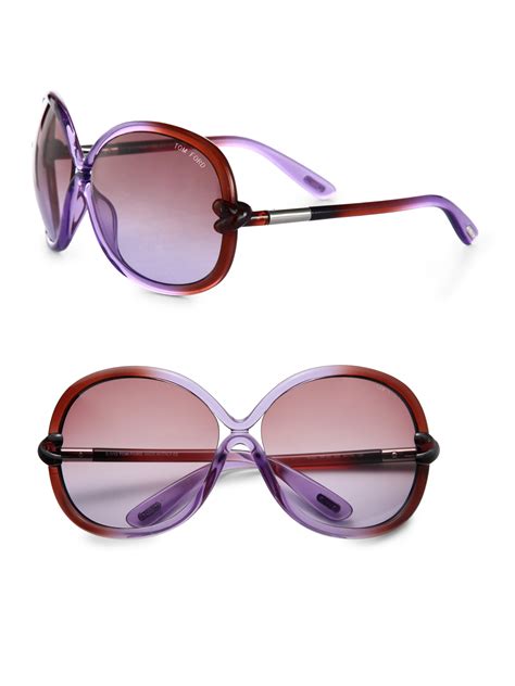 Lyst Tom Ford Sonja Ombre Oversized Acetate Sunglasses In Purple