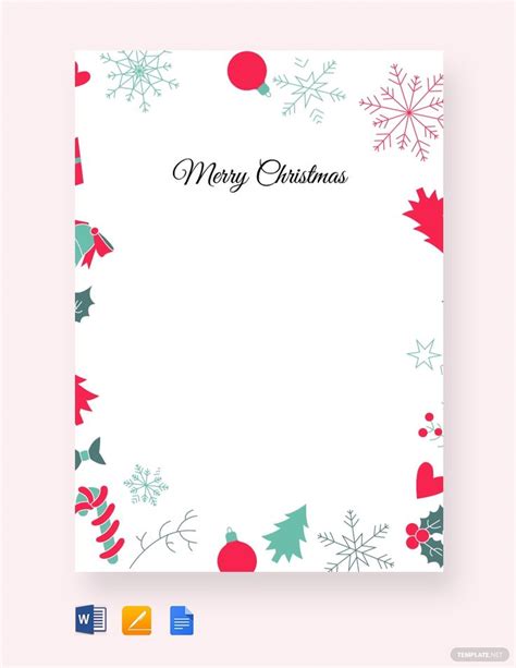 christmas border letter template  pages word google docs
