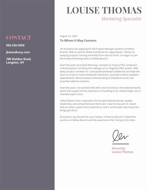 marketing cover letter template fresh  cover letter templates