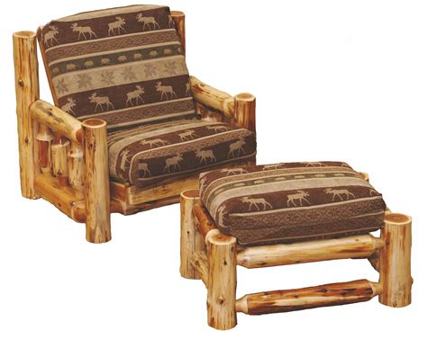 cedar futon chair  ottoman  fireside lodge  coleman furniture