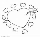 Coloring Pages Heart Print Cute Printable Hearts Templates Holiday sketch template