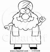 Man Sikh Muslim Cartoon Clipart Chubby Waving Coloring Thoman Cory Vector Outlined Illustration Royalty Turban Patrimonio Watercolor Wearing Portrait Male sketch template