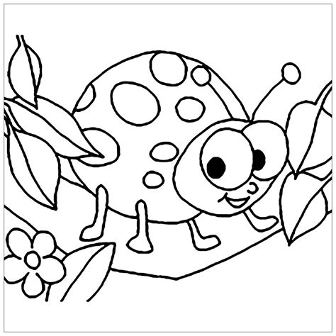 small ladybug insects kids coloring pages
