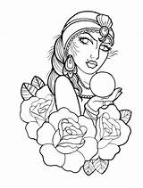 Gypsy Rose Flash Gitanas sketch template