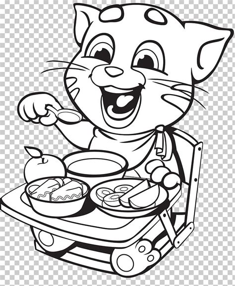 talking angela coloring book tom cat talking tom colouring pages png