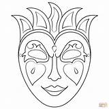 Mardi Gras Mask Coloring Masks Printable Pages Masquerade Drawing Templates Butterfly Paper Supercoloring sketch template