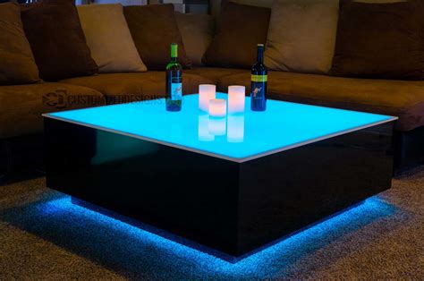 cubix series    led lighted coffee table lounge furniture