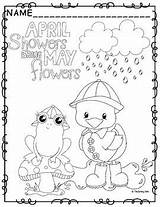 Spring Showers April Coloring Flowers Bring May Pages Activities Brisky Girls sketch template