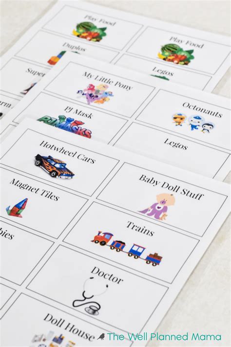 organize  toy labels toys  planned paper