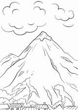 Coloring Mountain Scene Pages Printable Categories sketch template