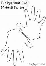 Hand Mehndi Colouring Pages Patterns Own Hands Coloring Printable Kids Draw Harmony Intheplayroom Designs Blank Print Templates Prints Handprints Playroom sketch template
