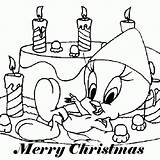 Coloring Birthday Pages Tweety Happy Bird Christmas Disney Drawing Merry Looney Tunes Print Drawings Printable Kids Cards Sylvester Cartoons Cartoon sketch template