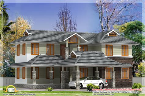 sqft sloping roof indian house elevation kerala home design  floor plans  dream