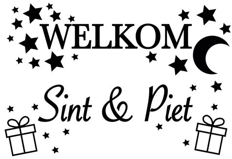 muursticker raamsticker welkom sint en piet happy bliss