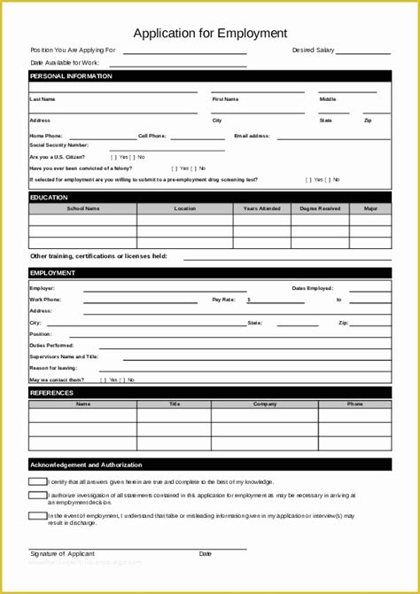 2020 Job Application Form Fillable Printable Pdf Forms Handypdf