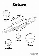 Saturn Moons sketch template
