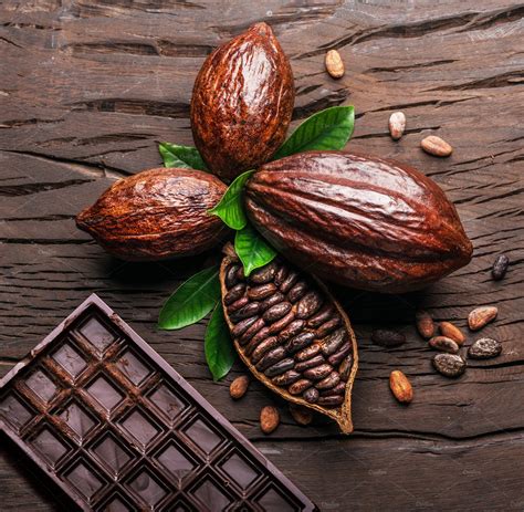 cocoa pod cocoa beans  chocolate high quality food images