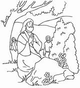 Coloring Garden Pages Jesus Sunday Gethsemane Praying School Disciples sketch template