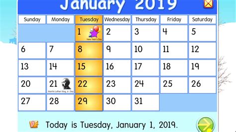 january  calendar starfall youtube