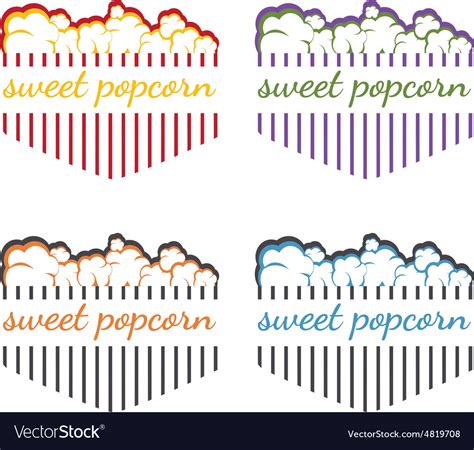 popcorn labels royalty  vector image vectorstock