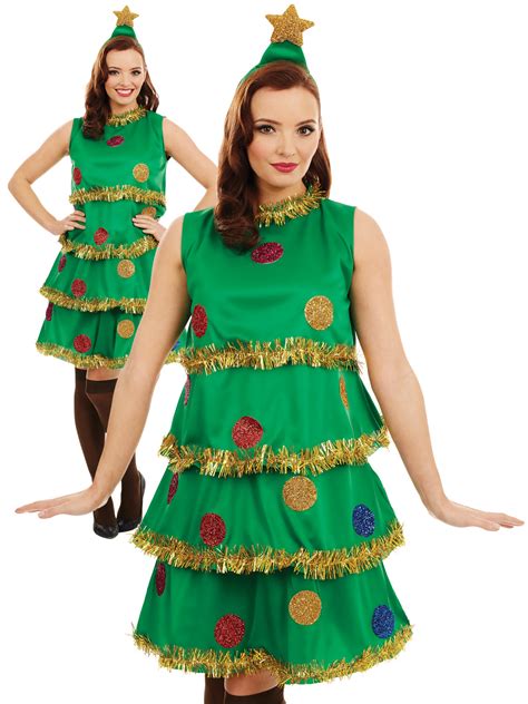 ladies christmas tree lady costume all christmas fancy dress hub