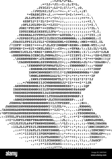 george washington stylized portrait ascii art original version digital code vector