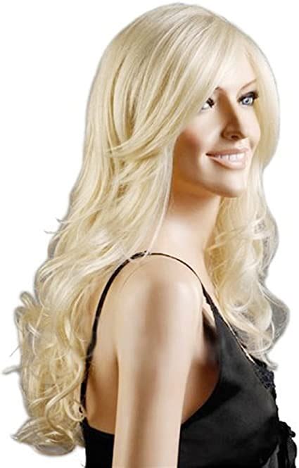 wigs cm  womens hair wig fashion long big wavy heat resistant light blonde wig