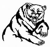Bear Grizzly Clipart Outline Head Drawing Sketch Line Cool Roaring Tattoo Cliparts Forest Easy Clip Mascot Grizzlies Drawings Bears Clipartpanda sketch template