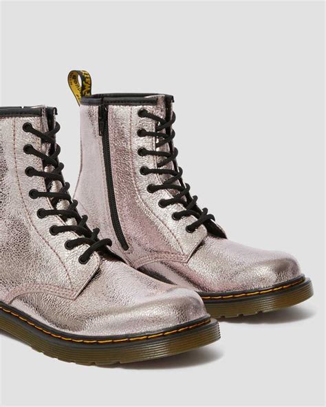 youth  crinkle metallic boots dr martens uk
