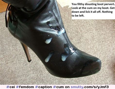 femdom caption cum cumonboots boots cumonfeet