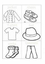 Clothes Flashcards Cut Colour Worksheets Worksheet sketch template