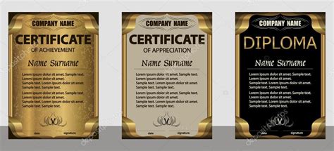 certificate  achievement appreciation diploma vertical template