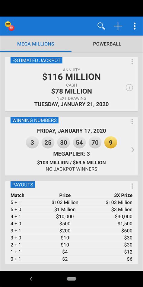 mega millions powerball  android apk