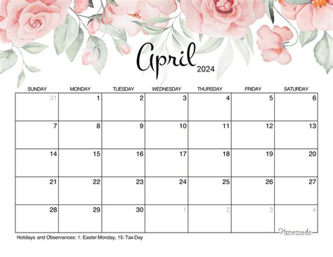 pretty april calendar  lexi shayne