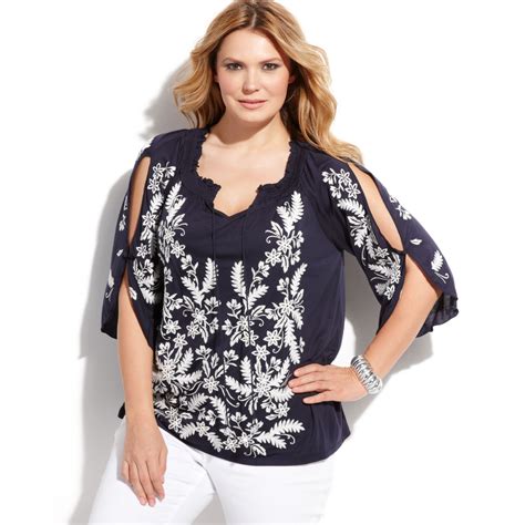 Inc International Concepts Plus Size Embroidered Peasant