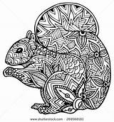 Zentangle Squirrel Ardilla Colorear Mosaico Prometo Buena Imprime Desestresarte Colorea Roja Zentangles Doodle Zen Nena Afficher Corgi sketch template