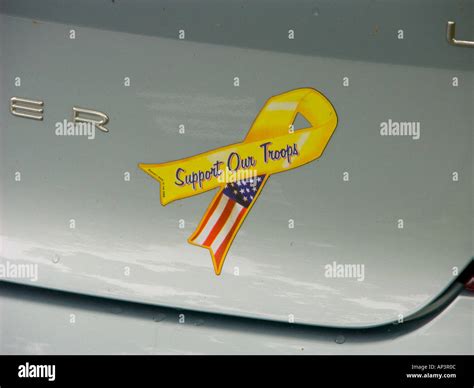 support  troops sticker  car trunk usa stock photo alamy