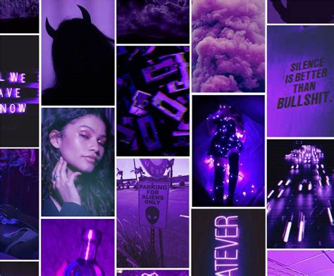 Purple Grunge Baddie Dark Set Of 95 Photos Aesthetic Etsy