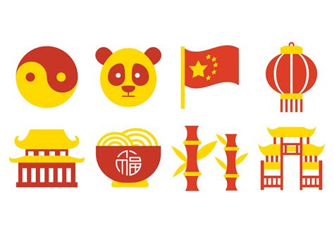 china culture icons vector  vector art  vecteezy