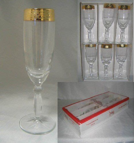Linea Oro Gold Rim Champagne Flute With Stem 6 Ounce Set Of 6 Check