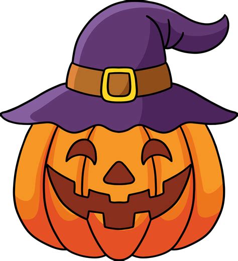 pumpkin witch halloween cartoon colored clipart  vector art