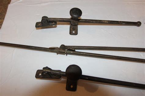 antique iron brass transom window rod opener mechanism hardware  brackets