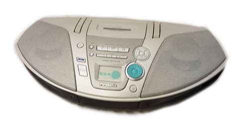silver panasonic rx es portable cd player radio cassette player boombox ebay
