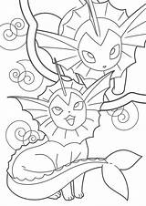 Coloring Eevee Tulamama Vaporeon Pikachu Evolution Pokémon sketch template
