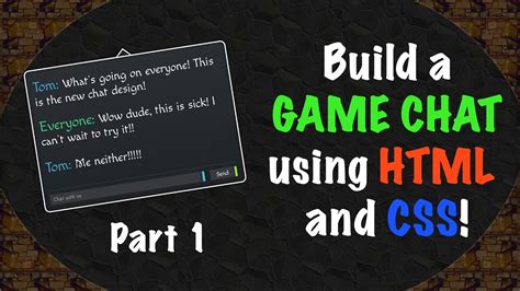 building  game chat  html  css part  youtube
